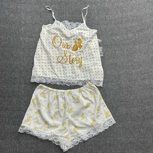Disney Pajama Set Womens Beauty and The Beast XS Our Story Pjammy